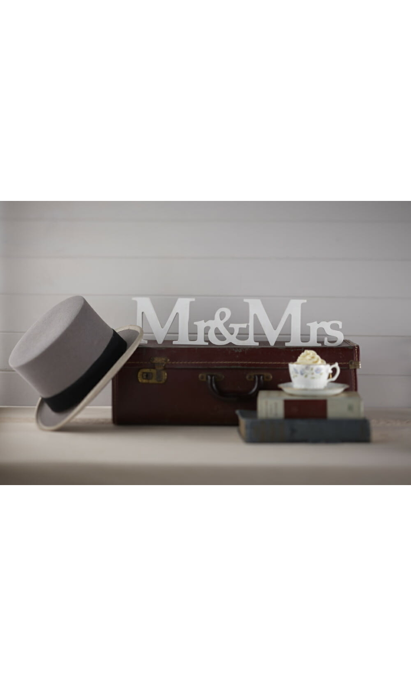 Mr & Mrs Freestanding Wooden Sign - Vintage Affair