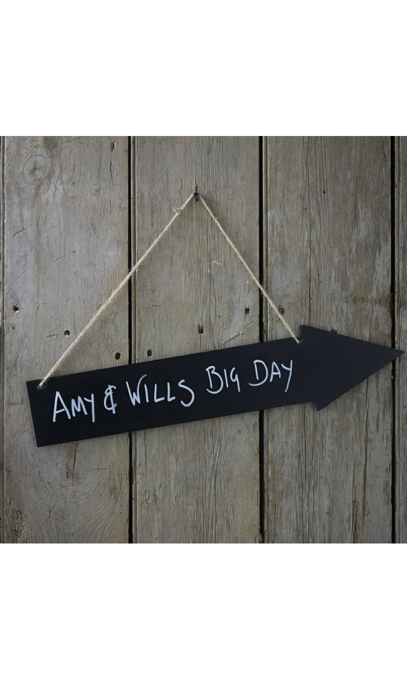 Wooden Chalkboard Arrow Sign