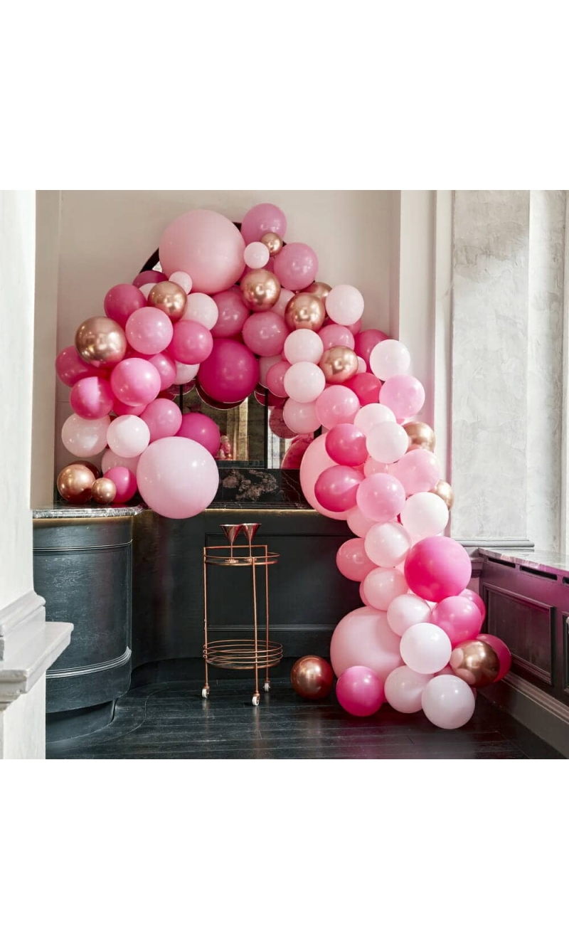 Luxe Pink and Rose Gold Balloon Arch Kit
