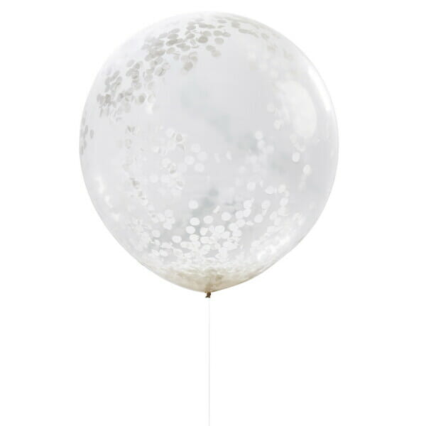 Giant 36" White Confetti Balloons - 3pk