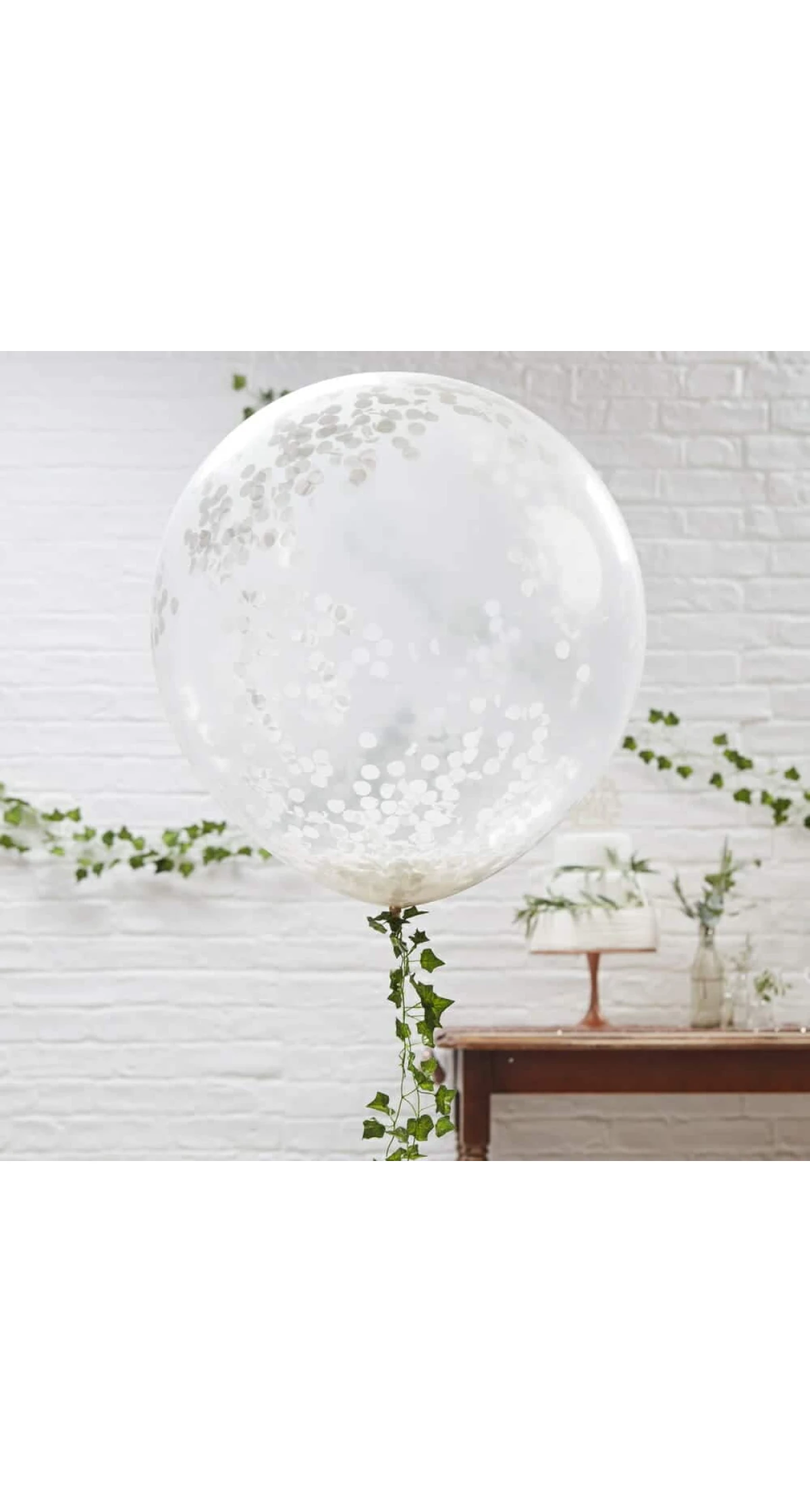 Giant 36" White Confetti Balloons - 3pk