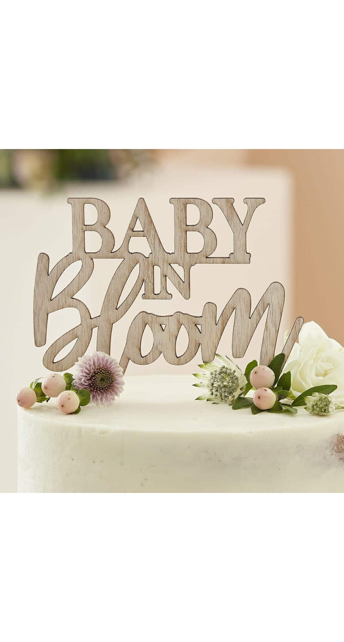 Wooden Baby Shower Cake Topper