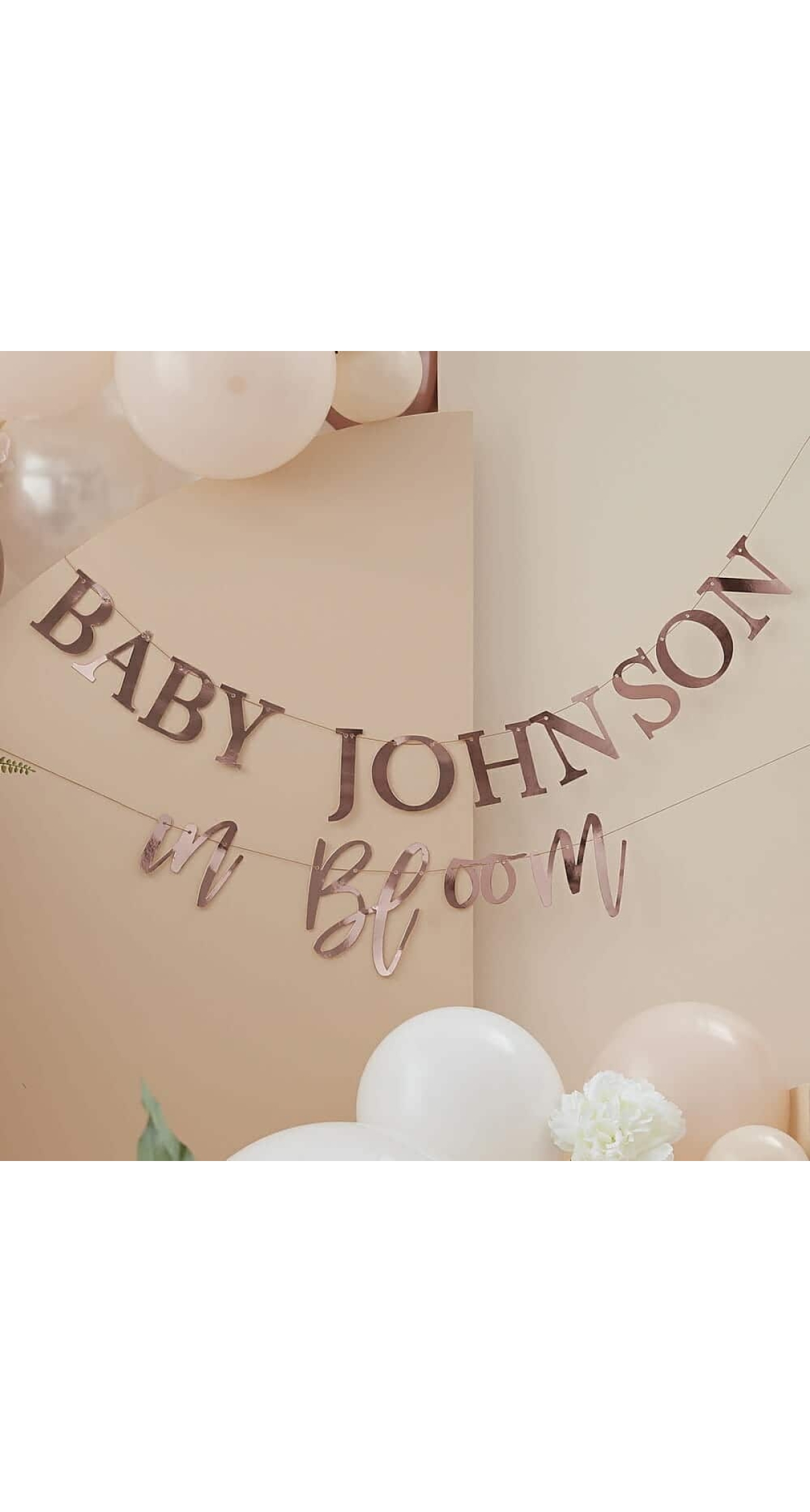 Bunting - Customisable Baby in Bloom - Foiled