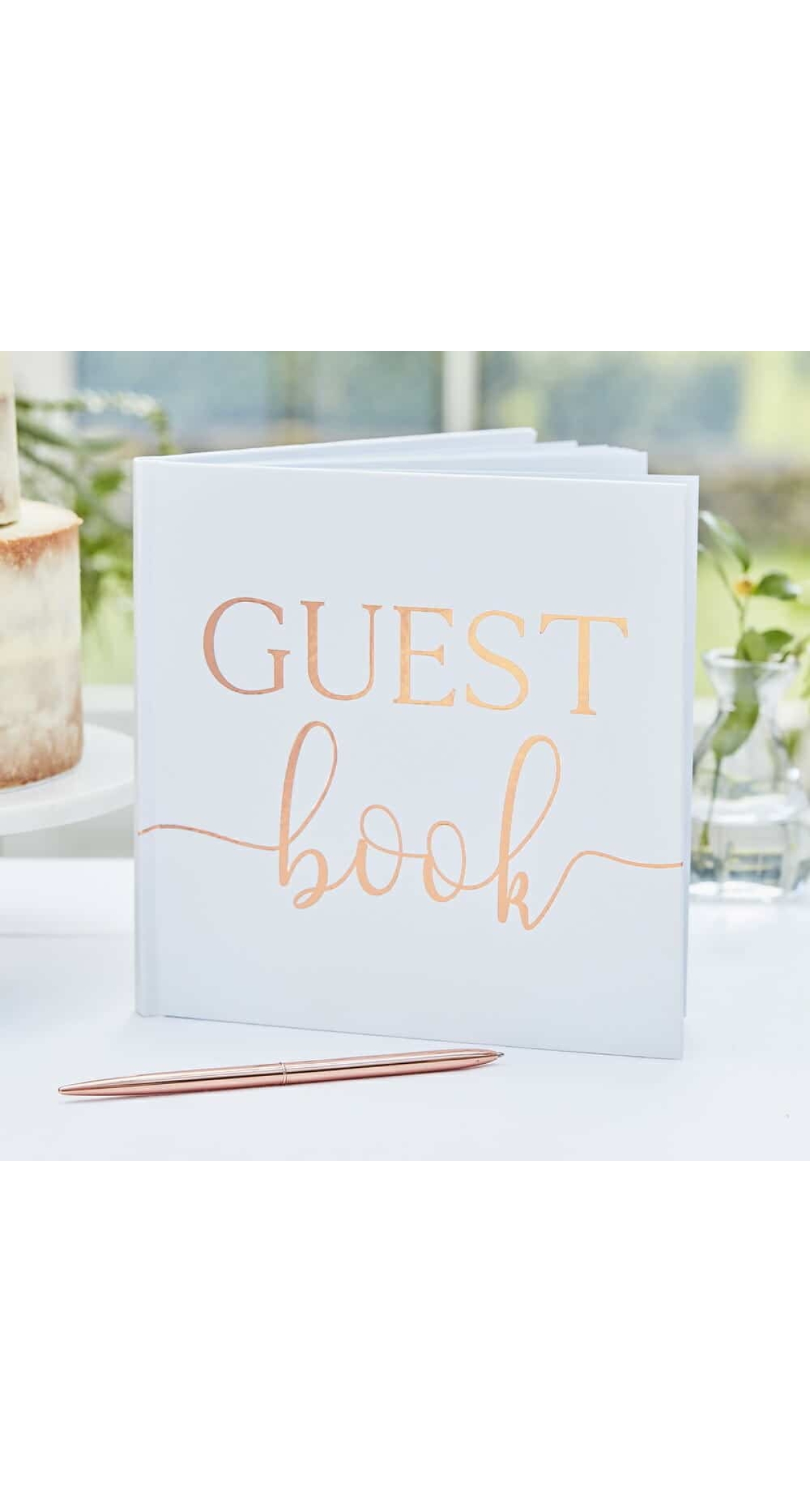 Rose Gold Foil Wedding Guest Book