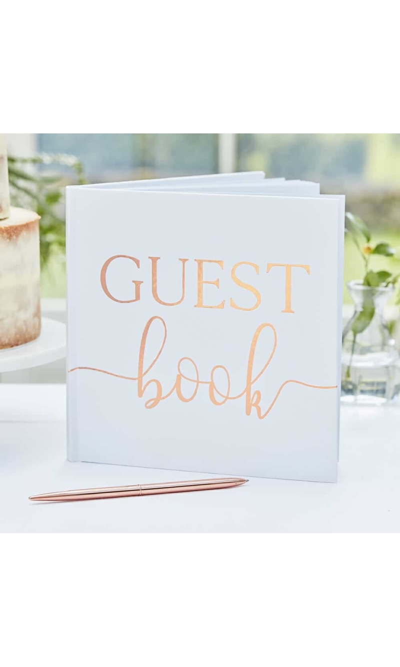 Rose Gold Foil Wedding Guest Book