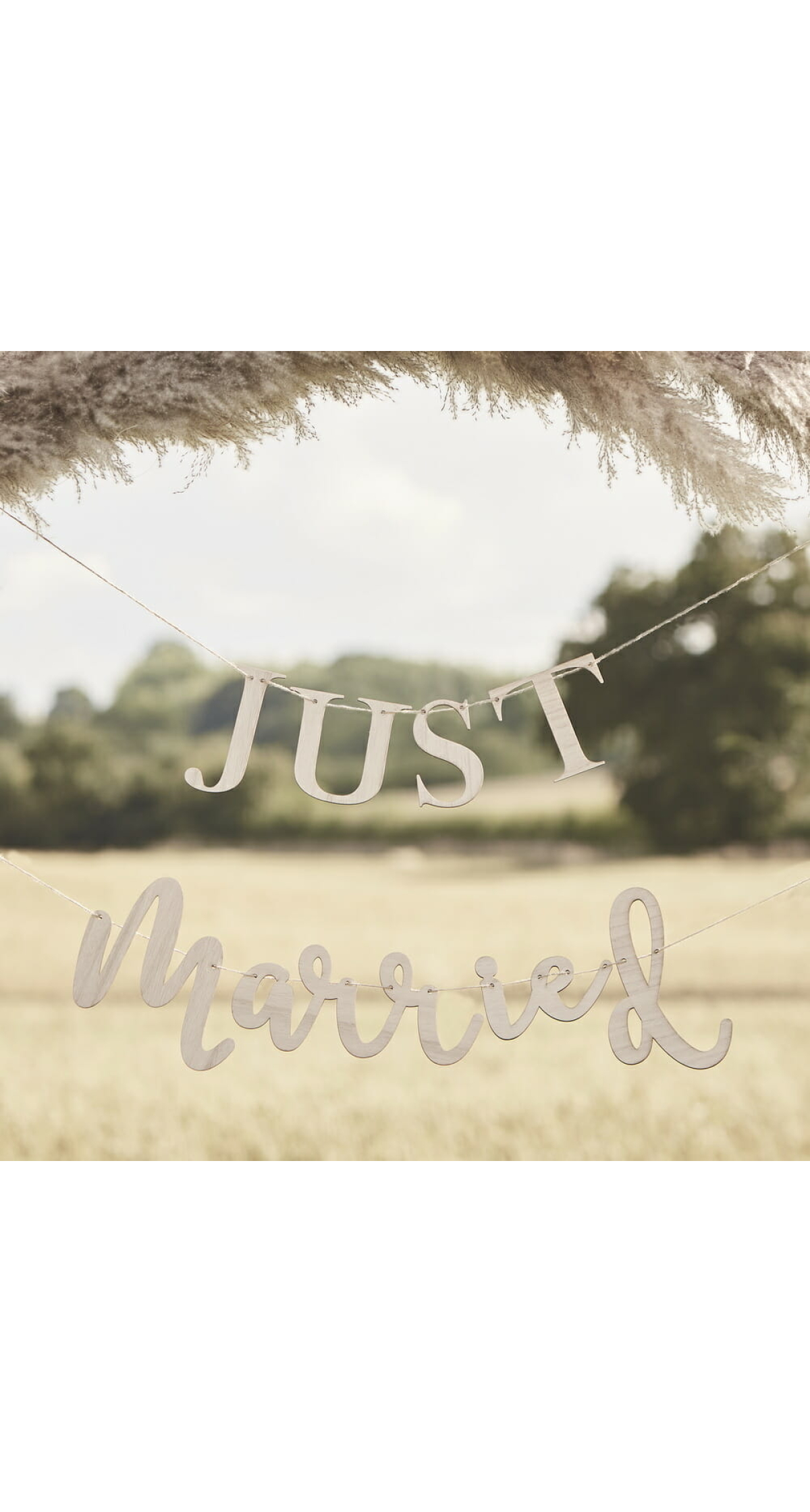 Just Married Wooden Wedding Bunting