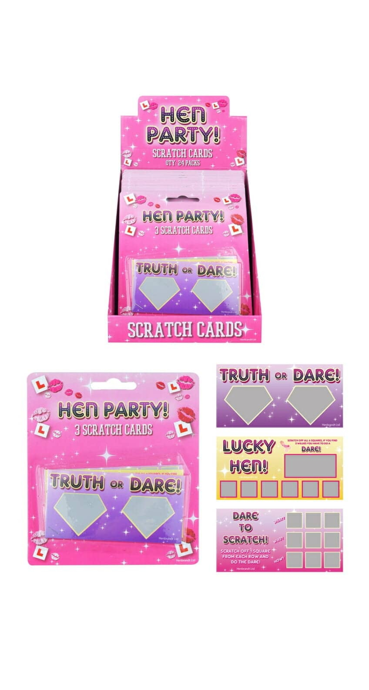 Hen Party Scratch Cards (Assorted) - 3pk