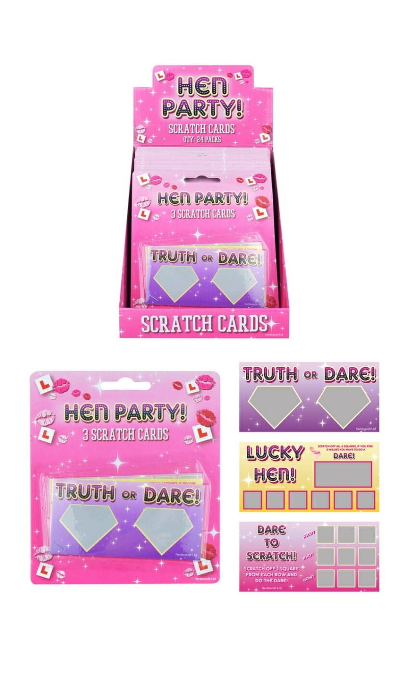 Hen Party Scratch Cards (Assorted) - 3pk