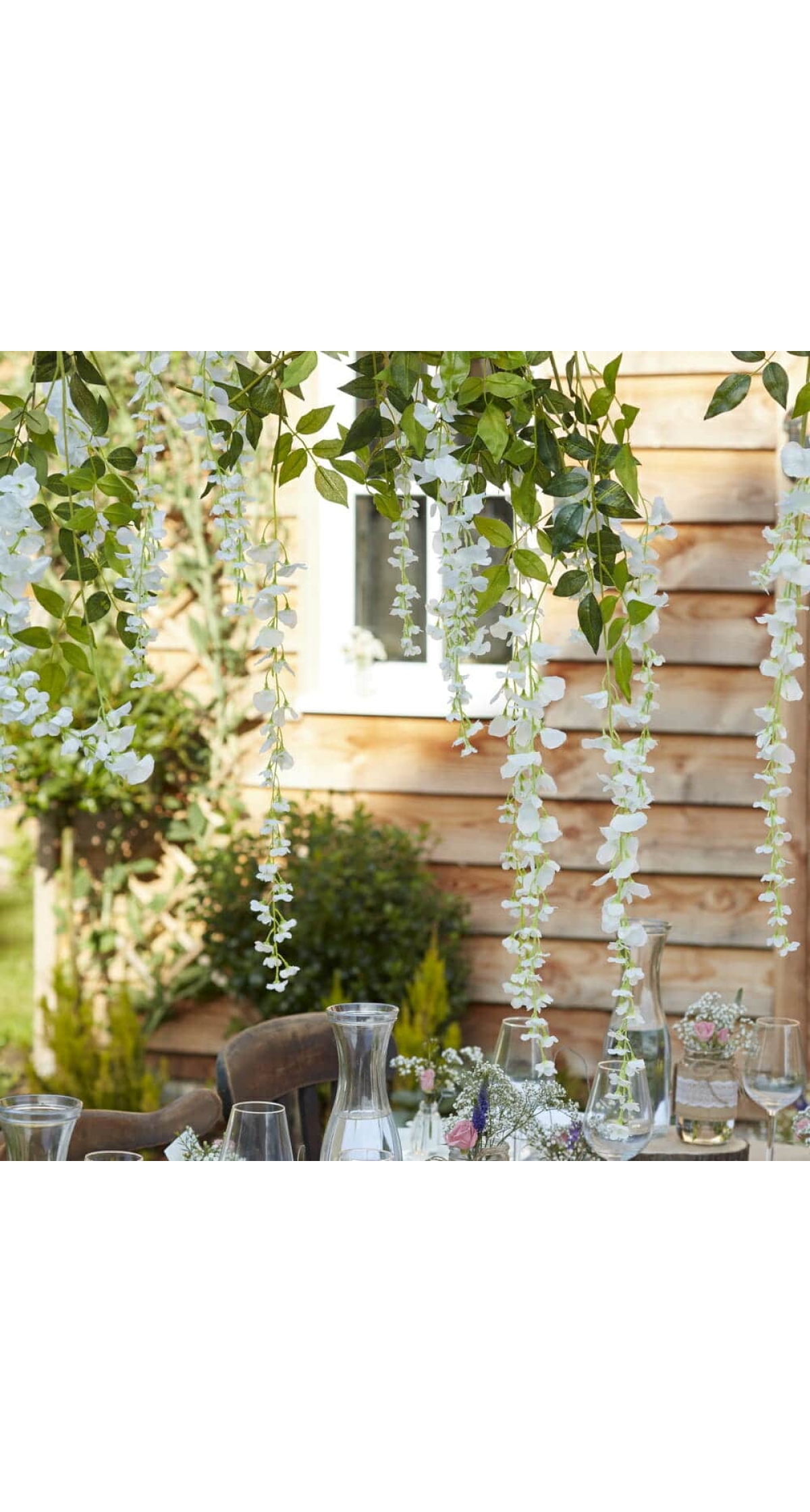 White Artificial Wisteria Wedding Garland