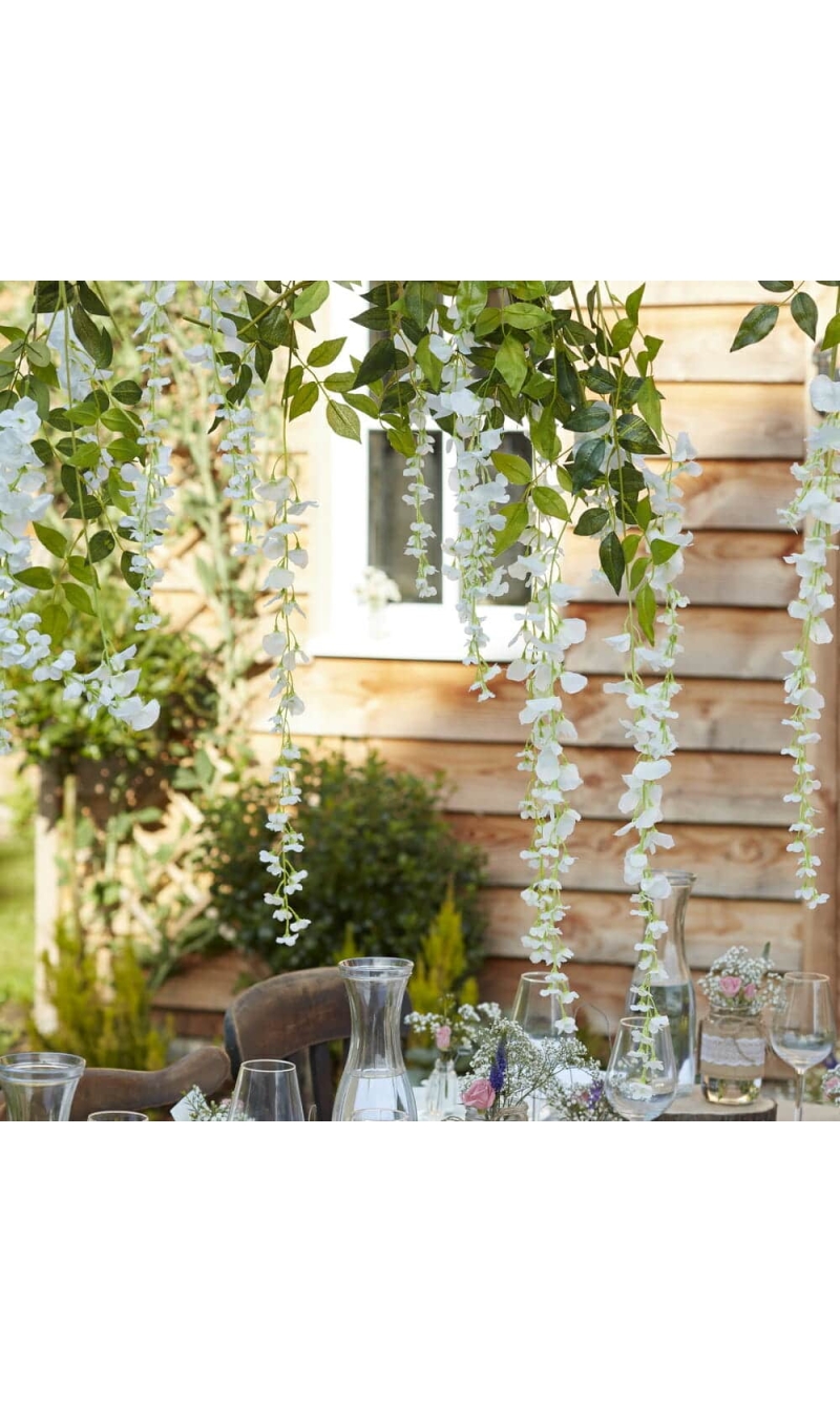 White Artificial Wisteria Wedding Garland