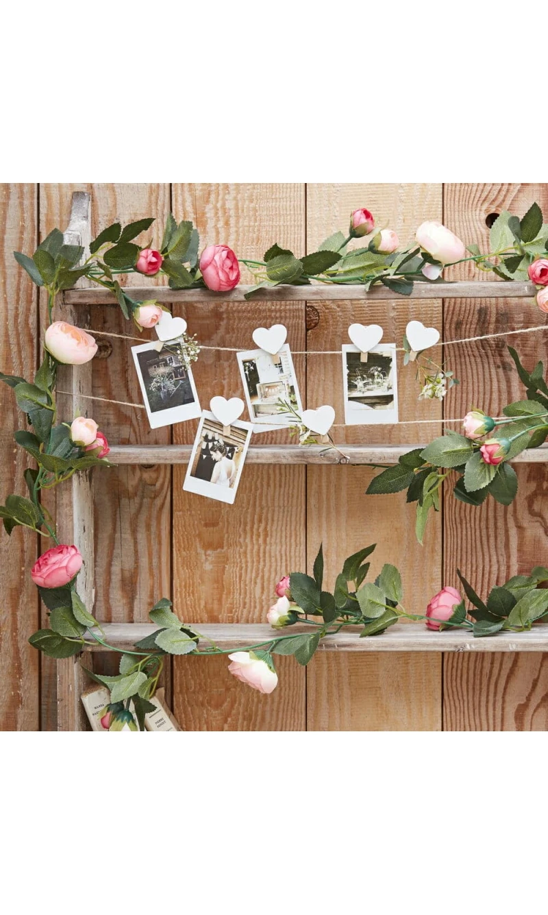 Artificial Pink Rose Garland Decoration