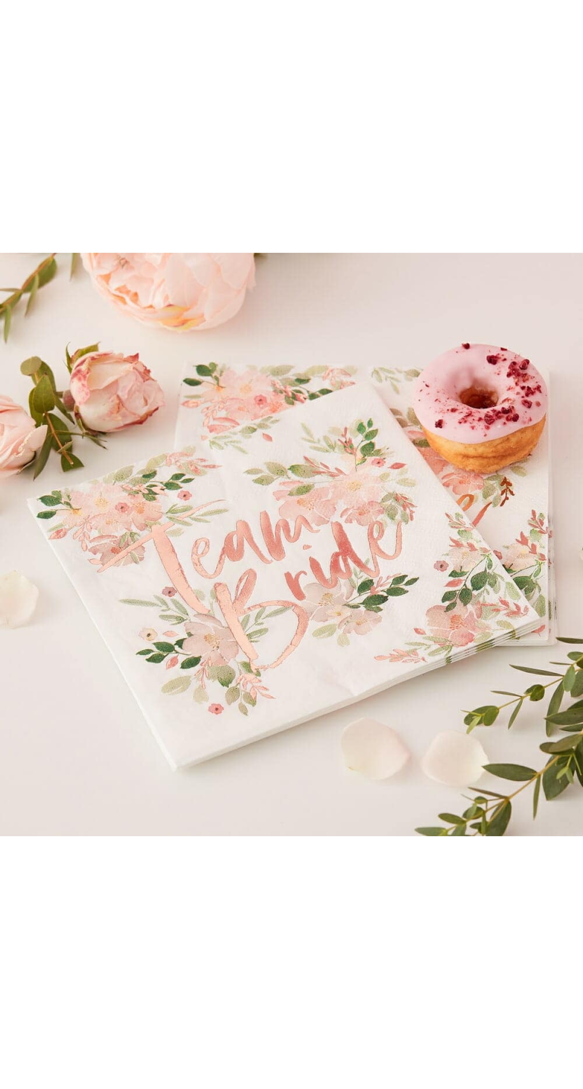 Team Bride Floral Hen Party Napkins - 16pk
