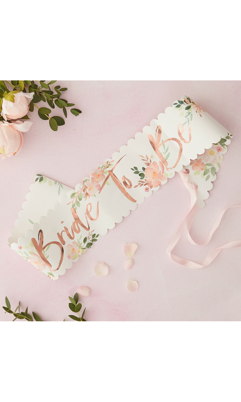 Floral Bride to Be Sash