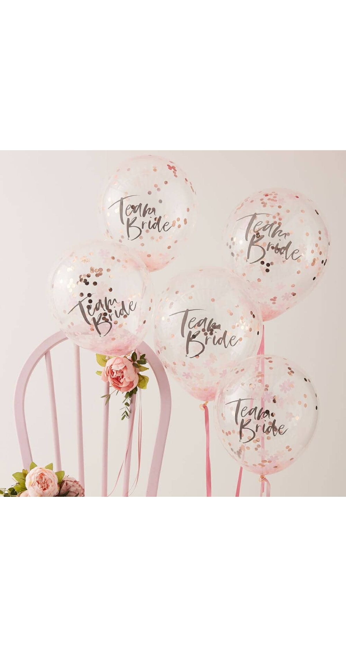 Team Bride 12" Confetti Latex Balloons - 5pk