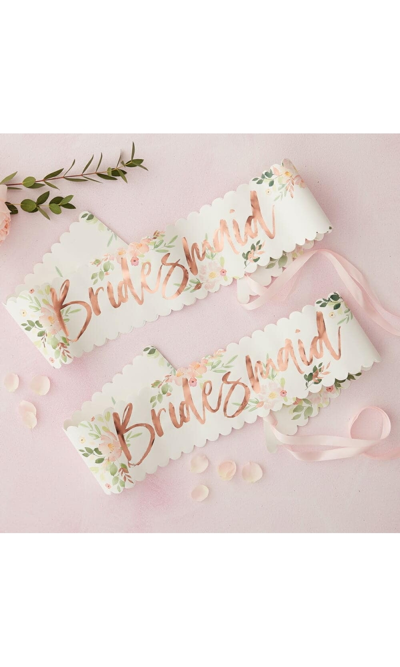 Floral Bridesmaid Sashes 2 pack