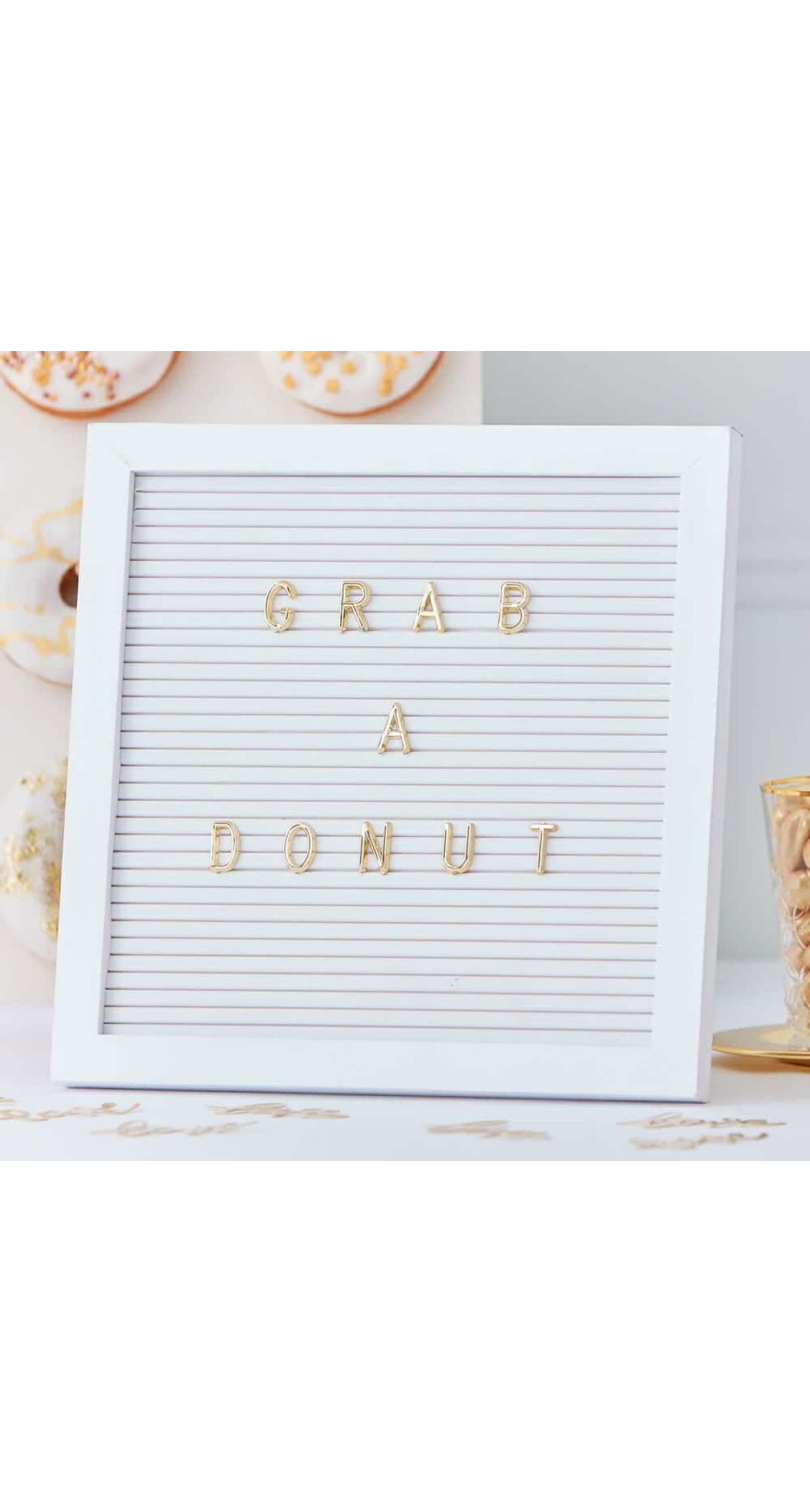 White and Gold Peg Letter Board