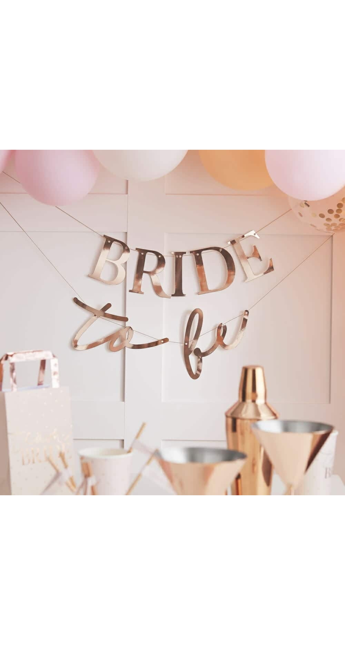 Rose Gold Bride To Be Hen Party Banner