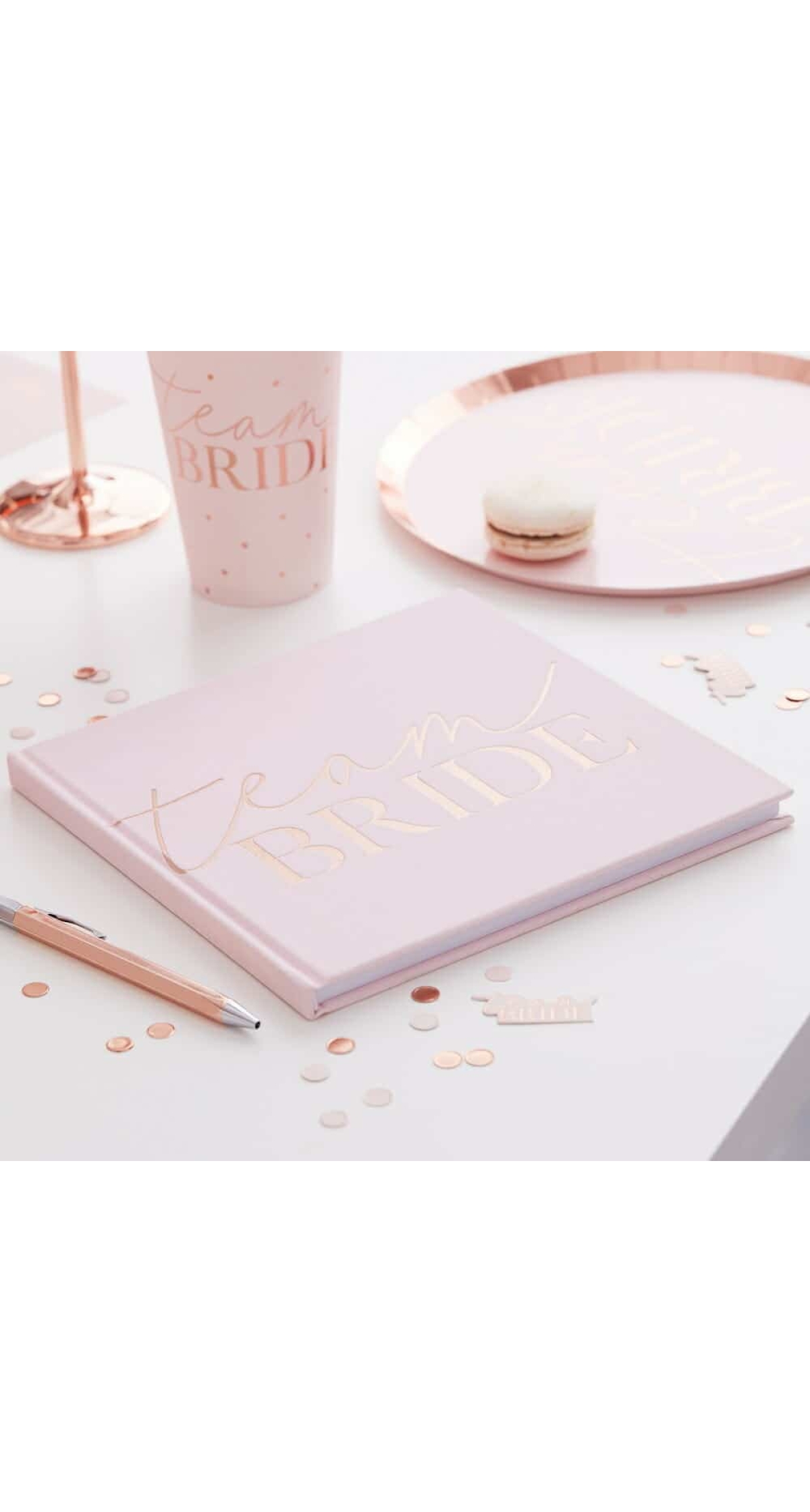 Pink Blush Velvet Team Bride Hen Party Guest Book