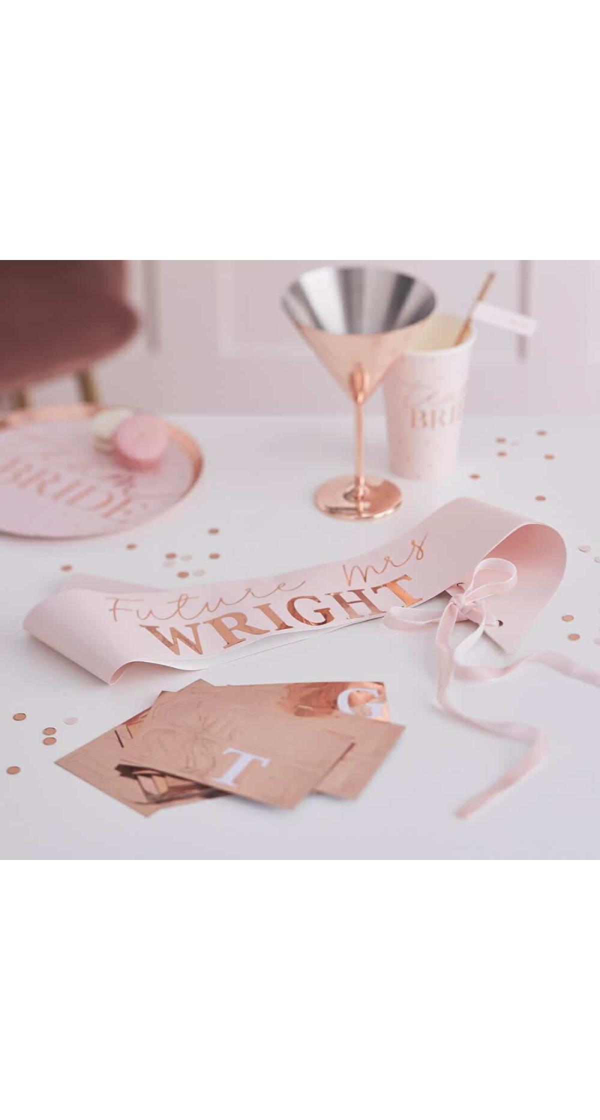Personalised Rose Gold Hen Party Bride To Be Sash