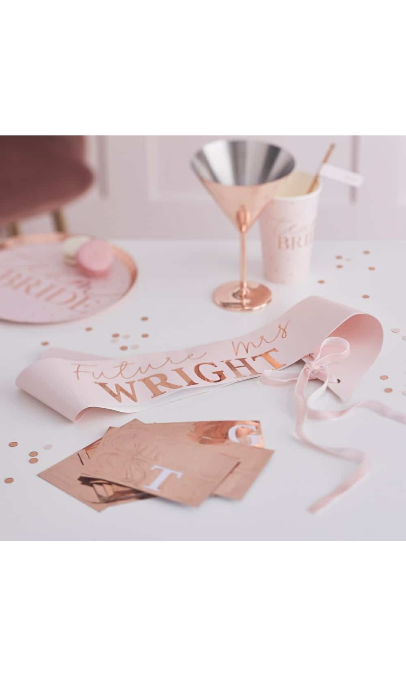 Personalised Rose Gold Hen Party Bride To Be Sash