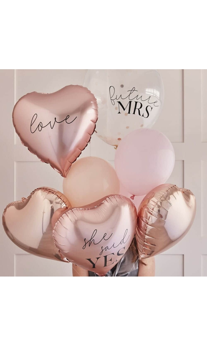 Rose Gold Hen Party Balloons Bundle