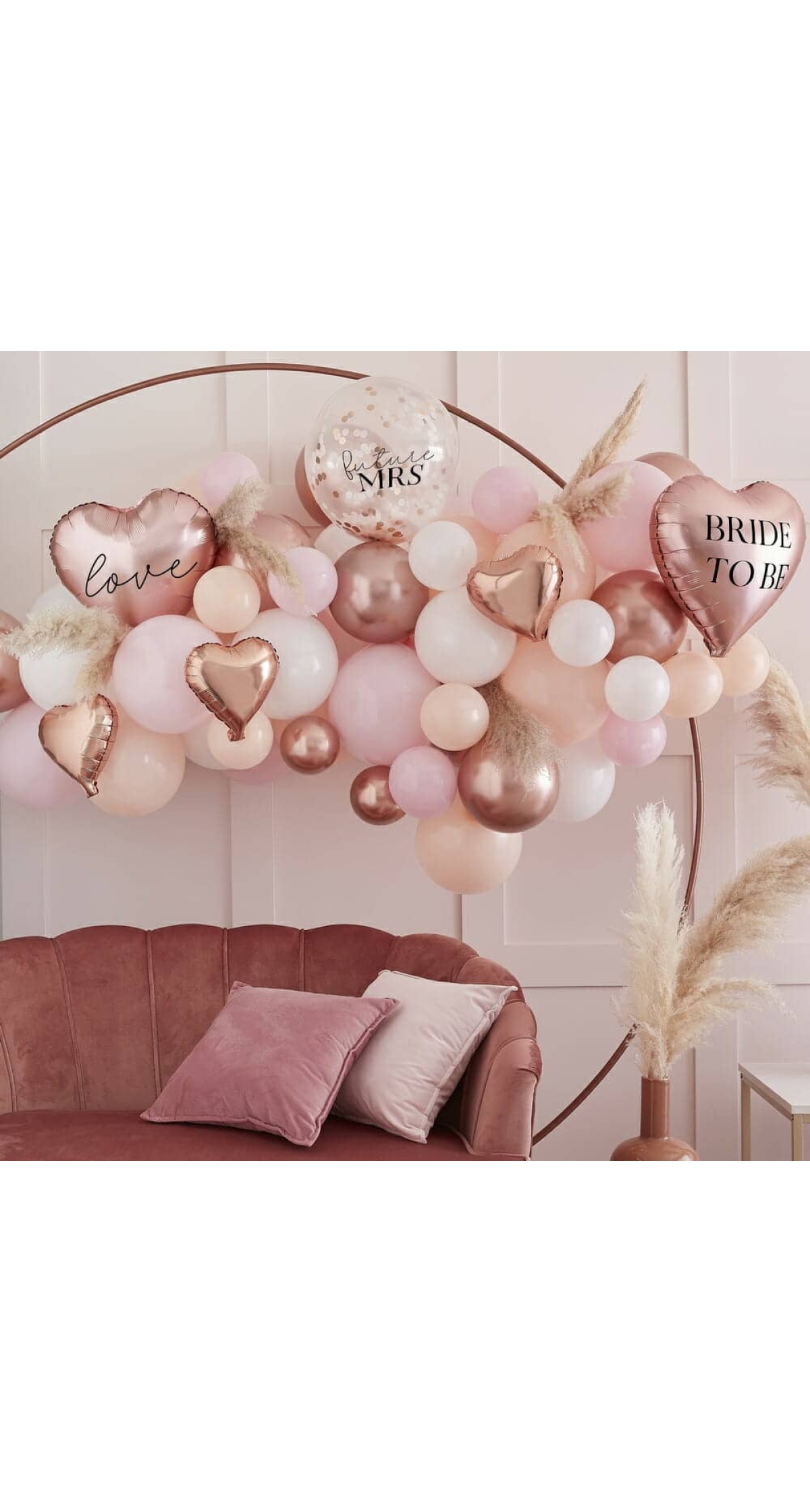 Pink, White, Peach and Rose Gold Hen Party Balloon Arch Kit