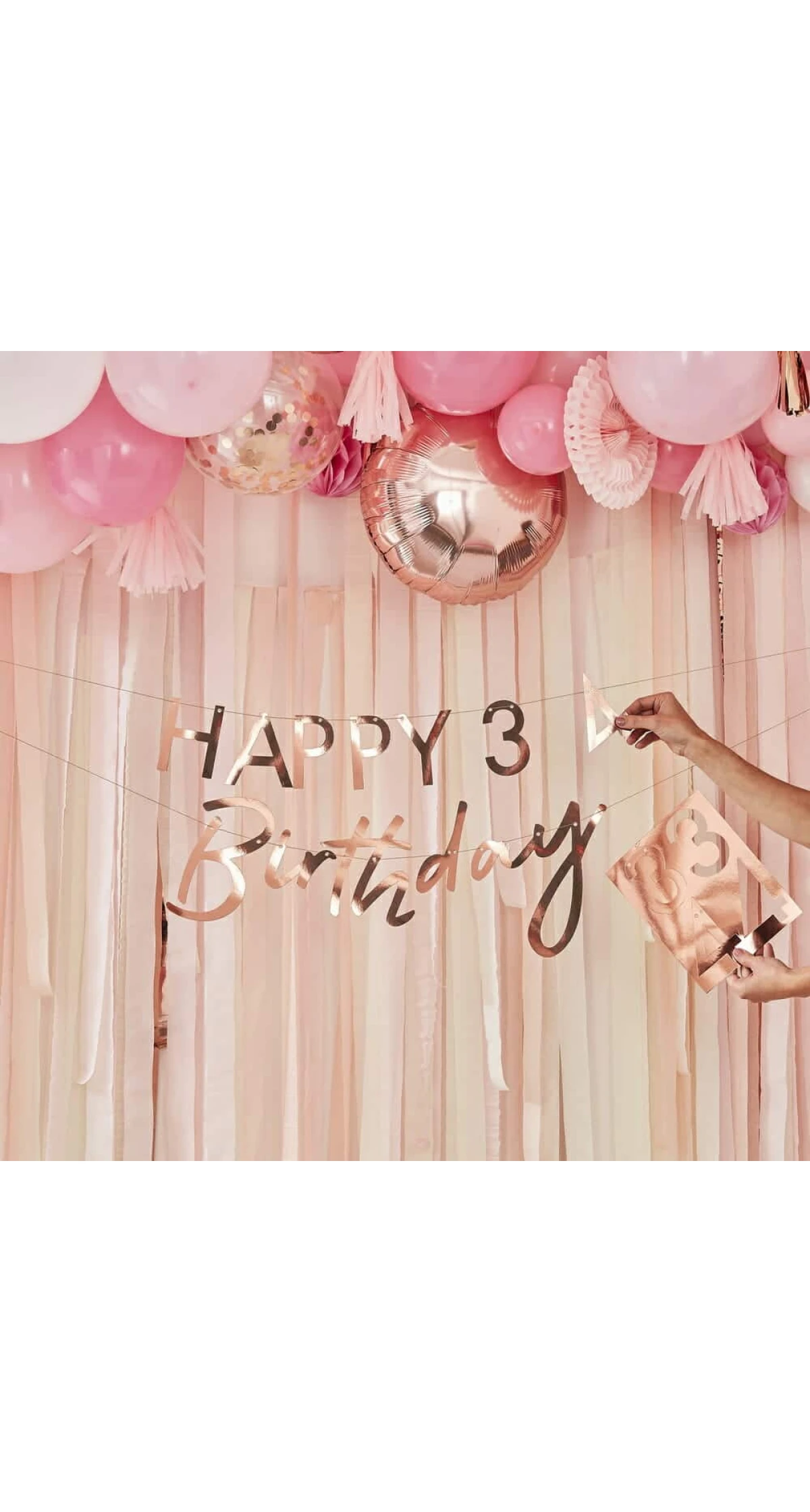 Customisable Milestone Rose Gold Birthday Banner