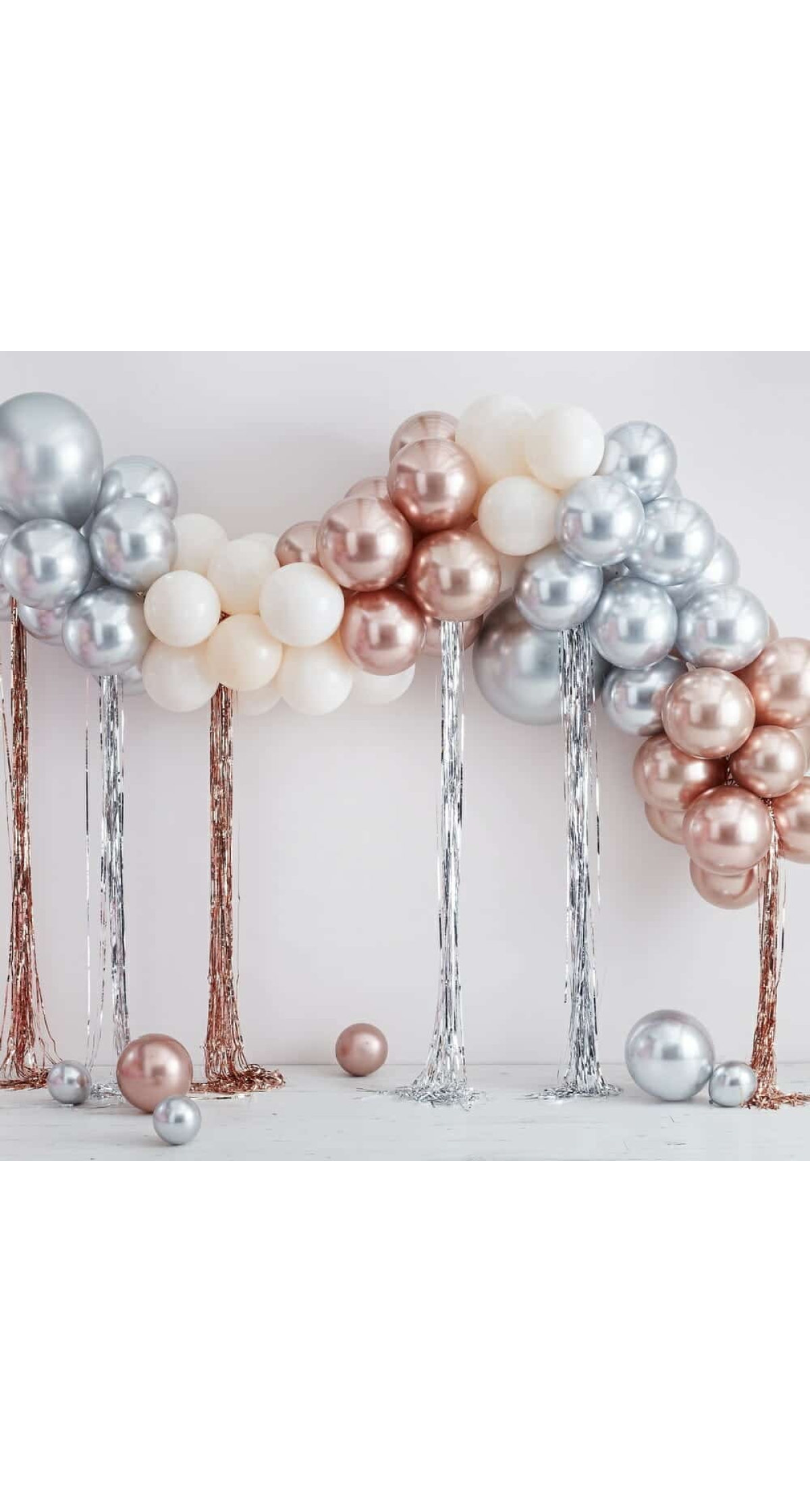 Mixed Metallics Balloon Arch With Streamers