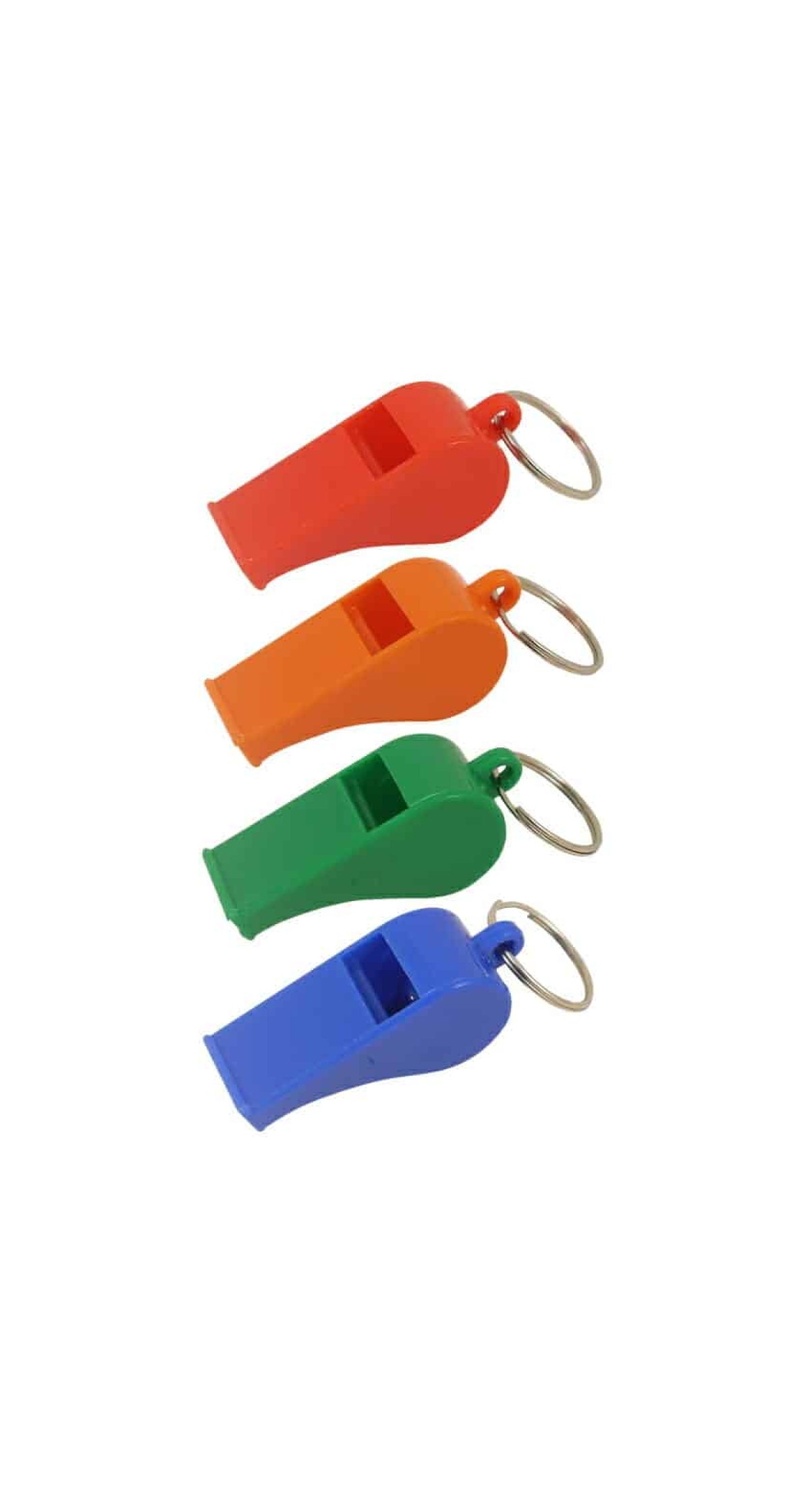 Plastic Whistles with Rings (Assorted Colours) - 5.5cm