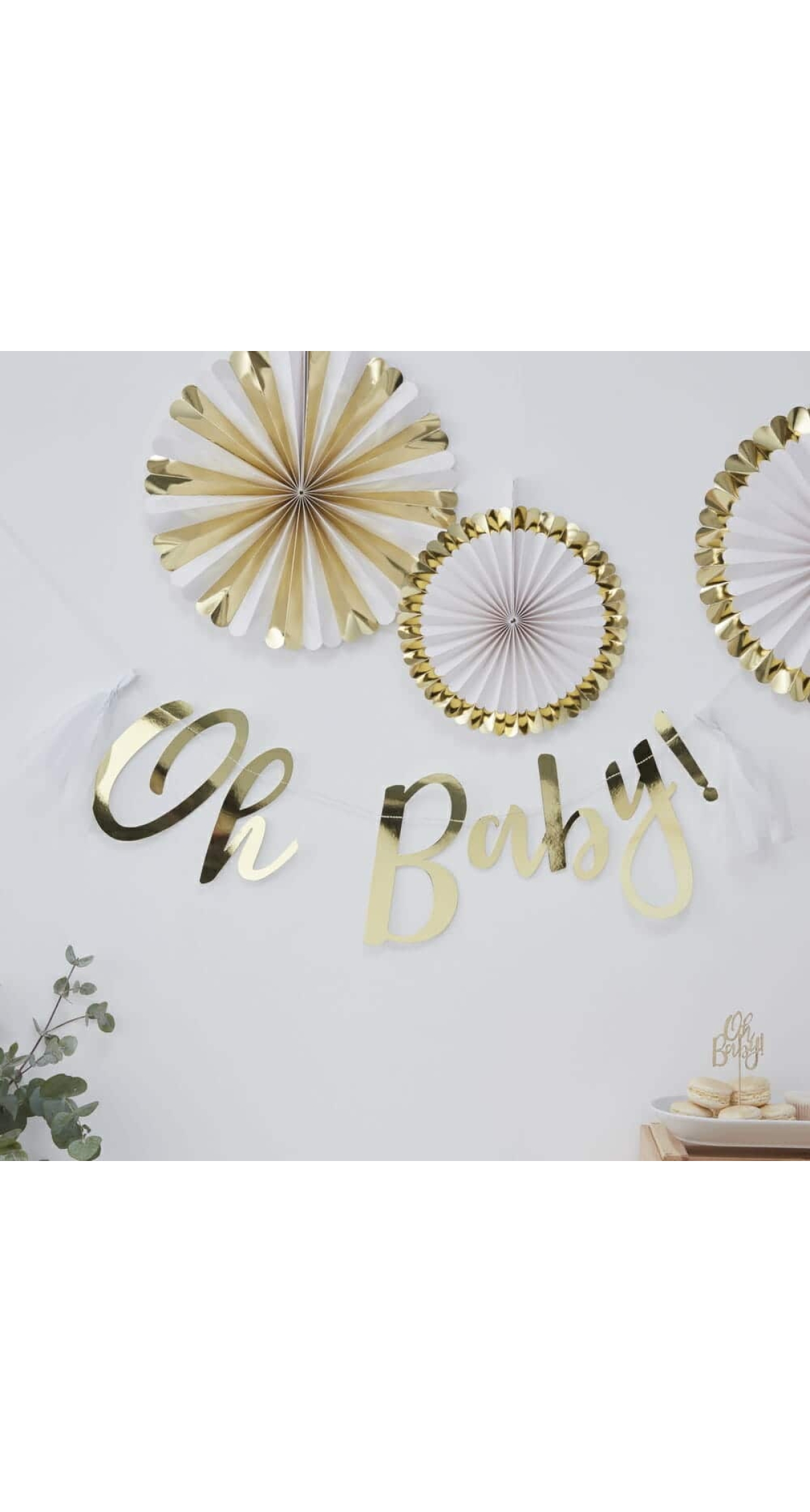 Gold Oh Baby! Baby Shower Bunting