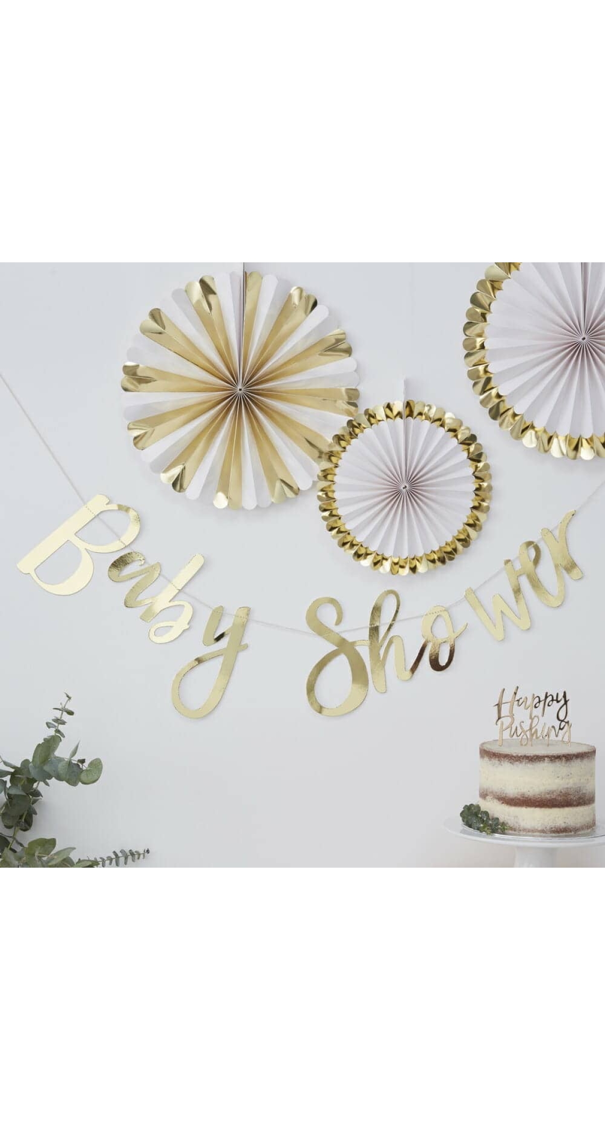Gold Baby Shower Bunting
