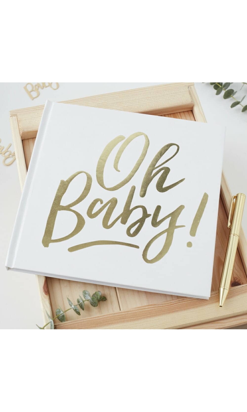 Gold Oh Baby! Shower Guest Book