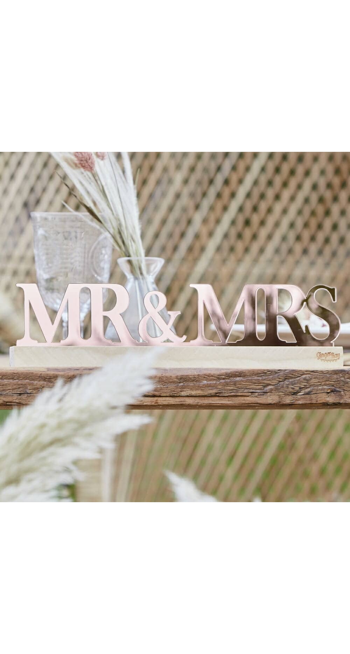 Rose Gold Acrylic Mr and Mrs Sign