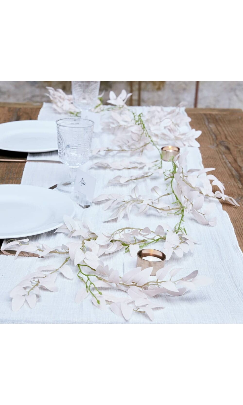Pink Ruscus and Green Foliage Garland