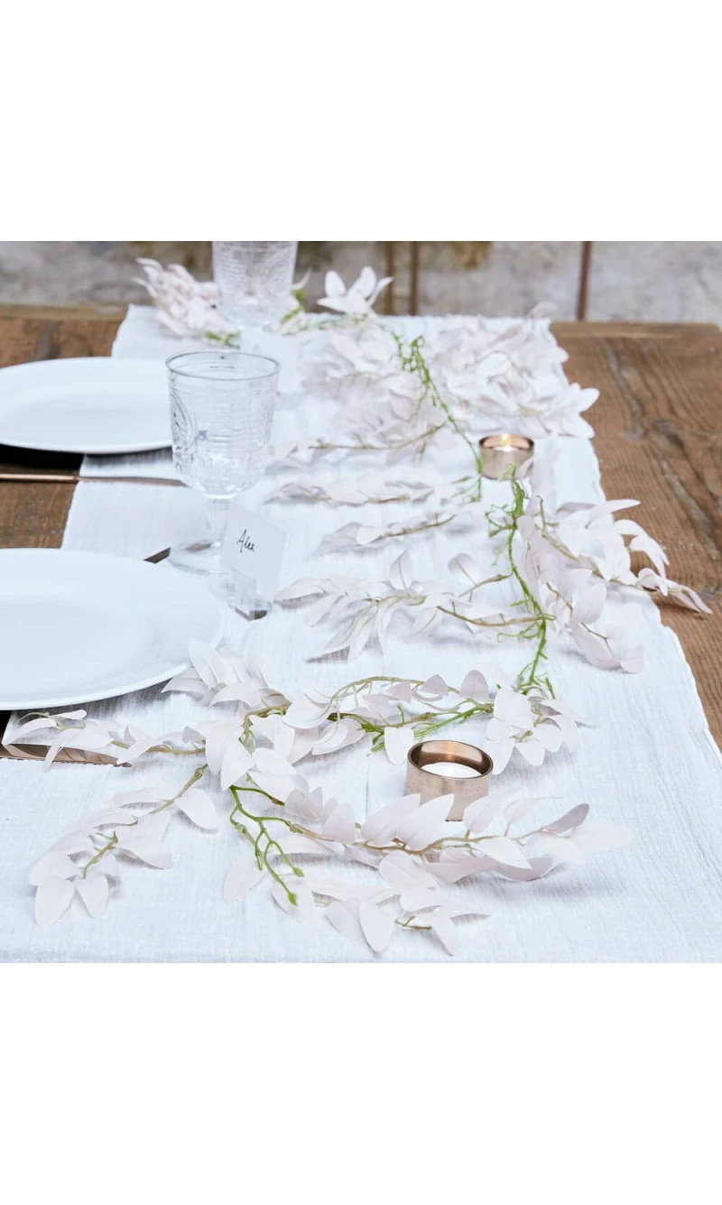 Pink Ruscus and Green Foliage Garland