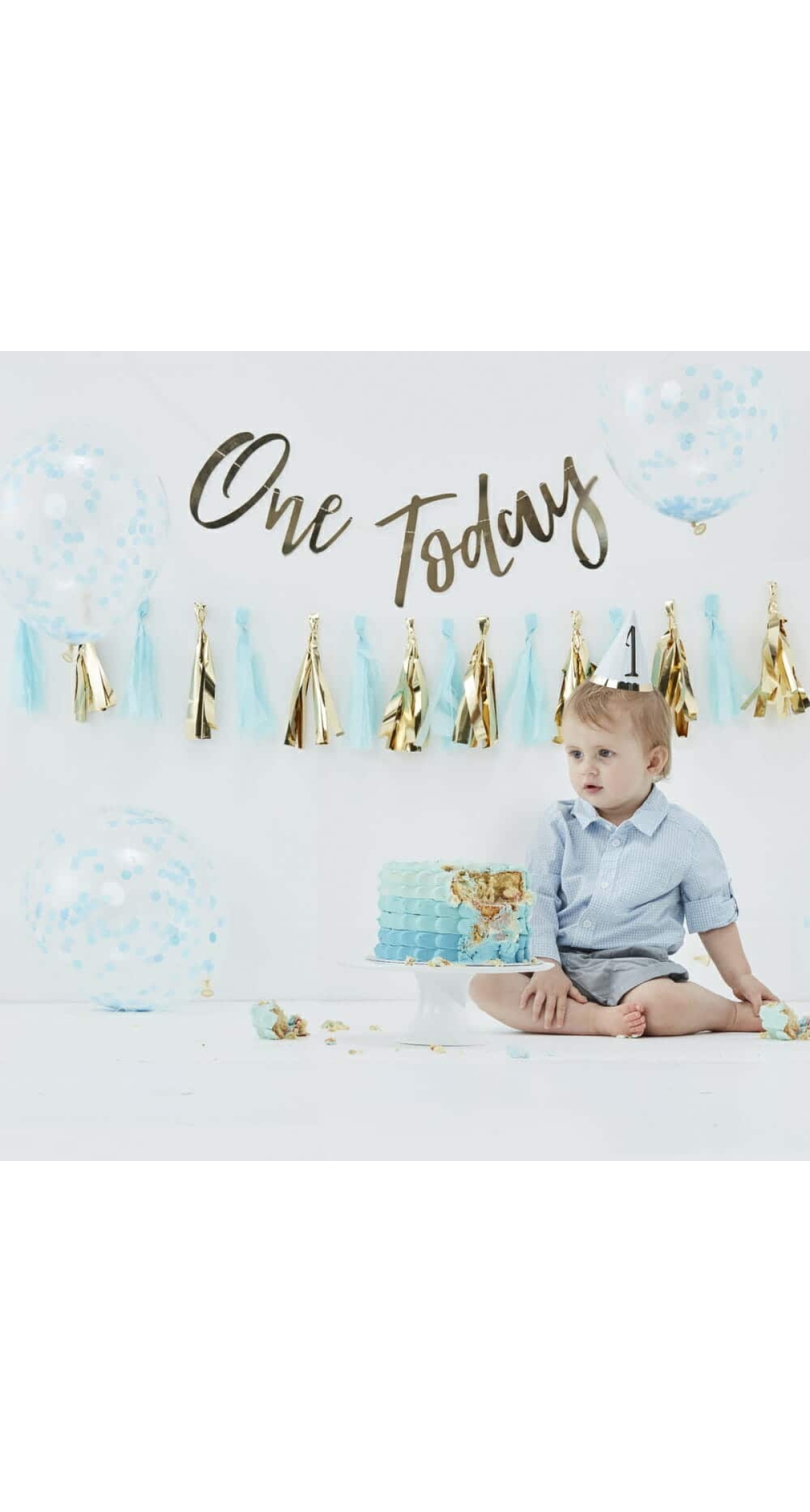 Blue Baby Cake Smash 1st Birthday Kit