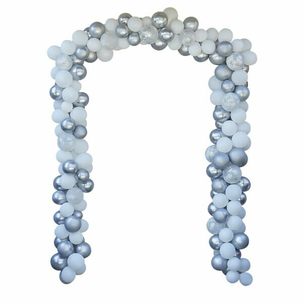 Silver And White Door Balloon Arch Kit