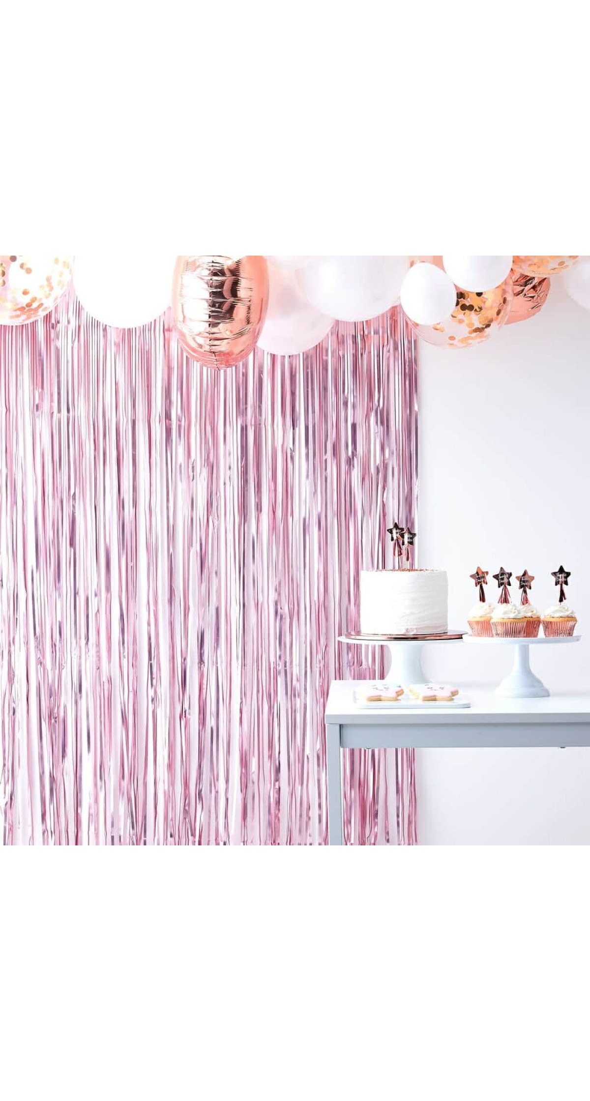 Matt Pink Fringe Curtain Backdrop