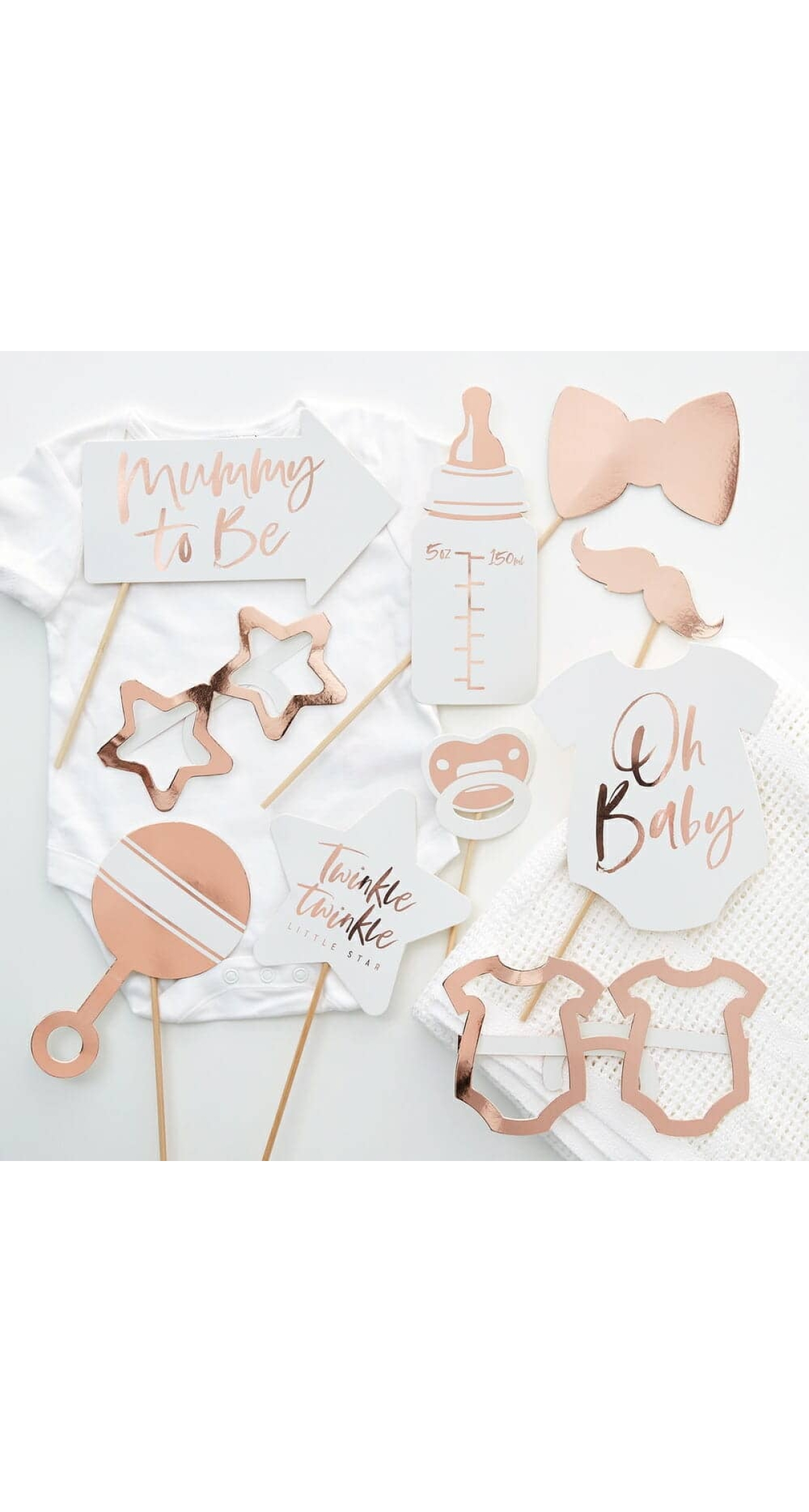 Rose Gold Baby Shower Photo Booth Props