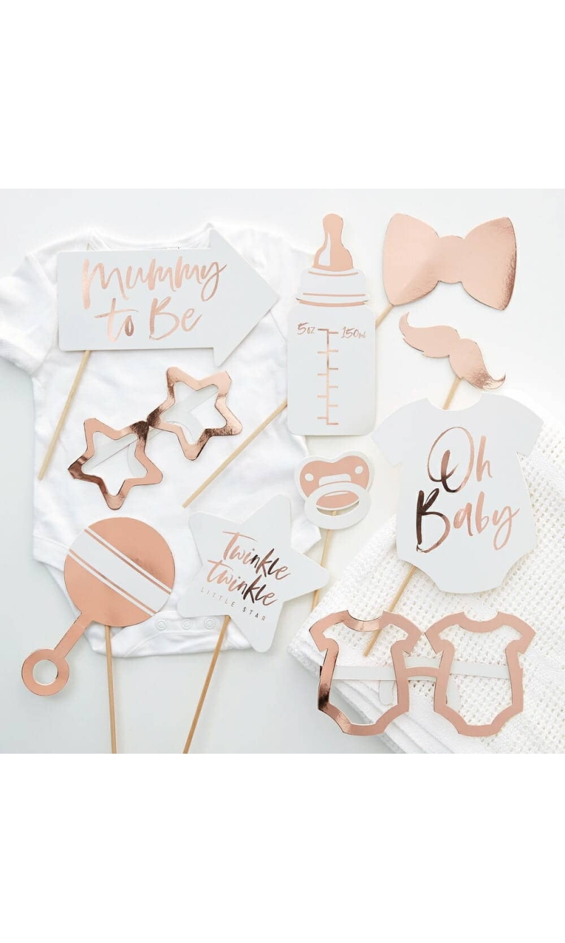 Rose Gold Baby Shower Photo Booth Props