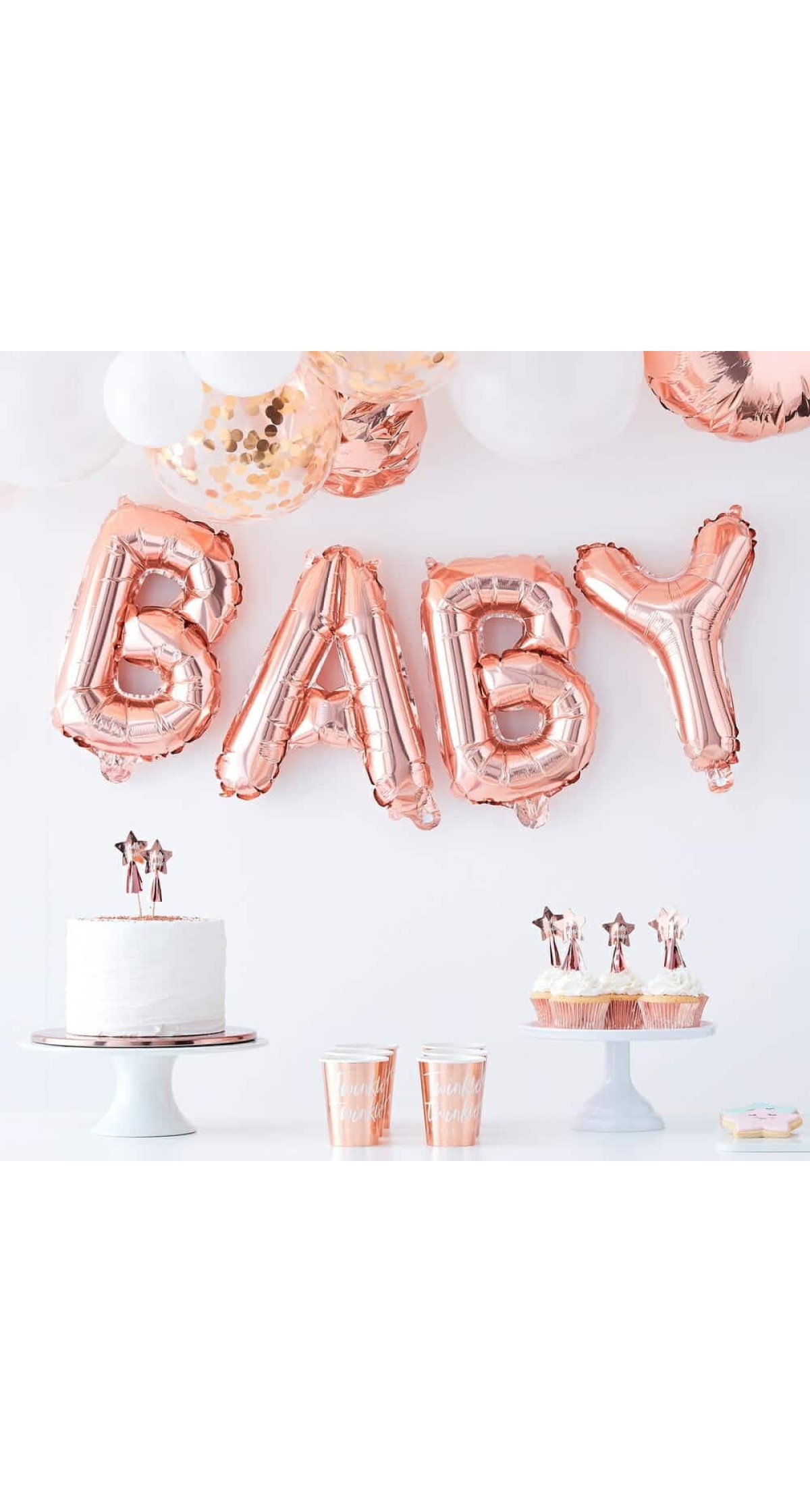 Rose Gold Baby Shower Balloon Bunting