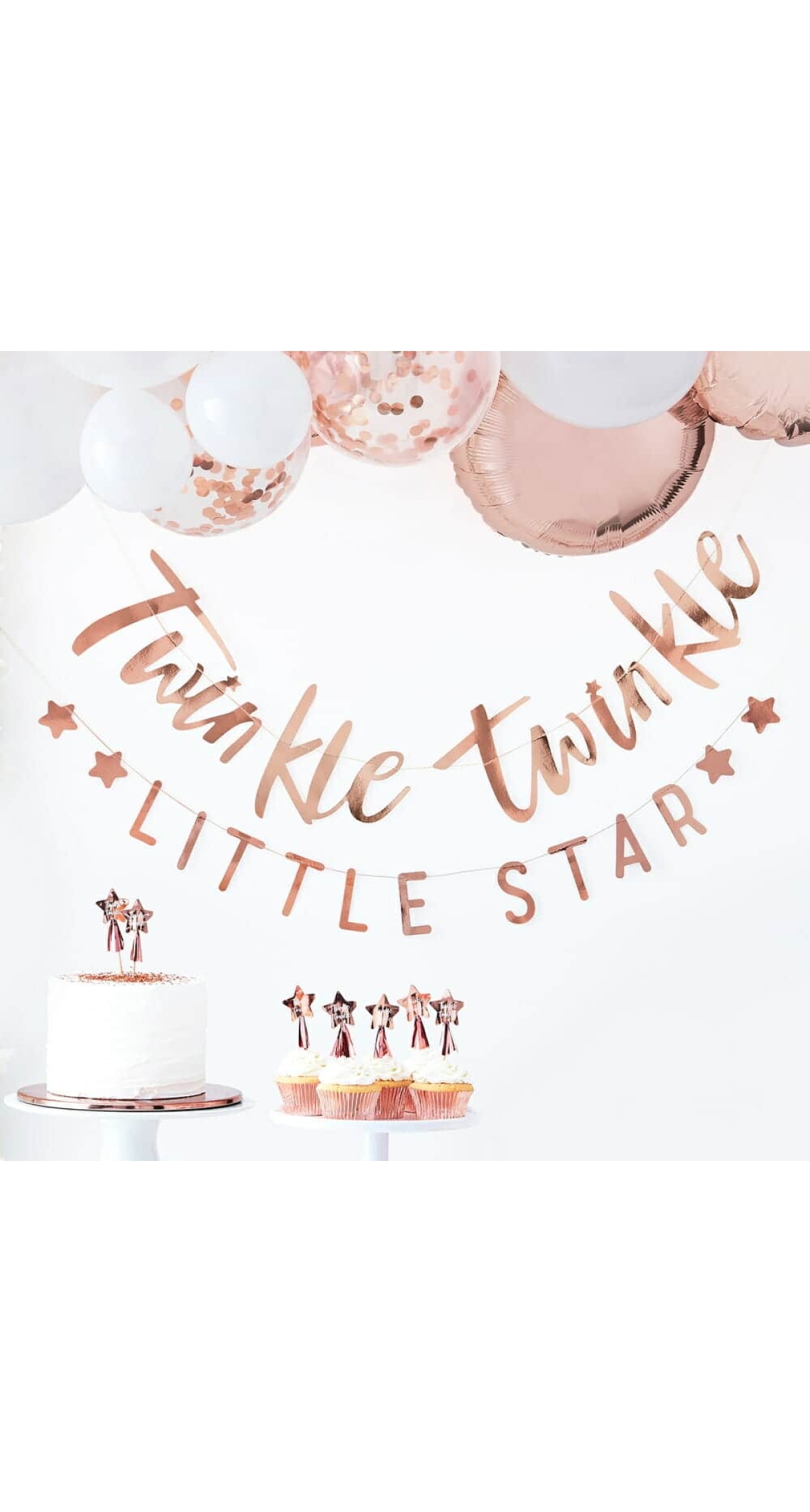 Twinkle Twinkle Rose Gold Baby Shower Bunting