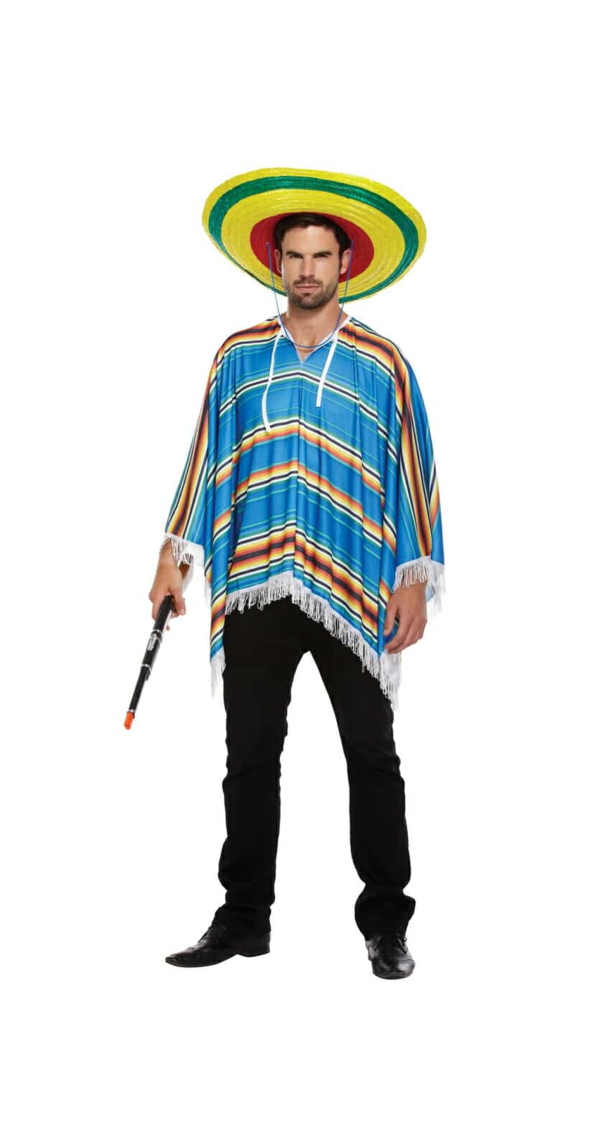 Mexican Poncho Blue - Adult One Size