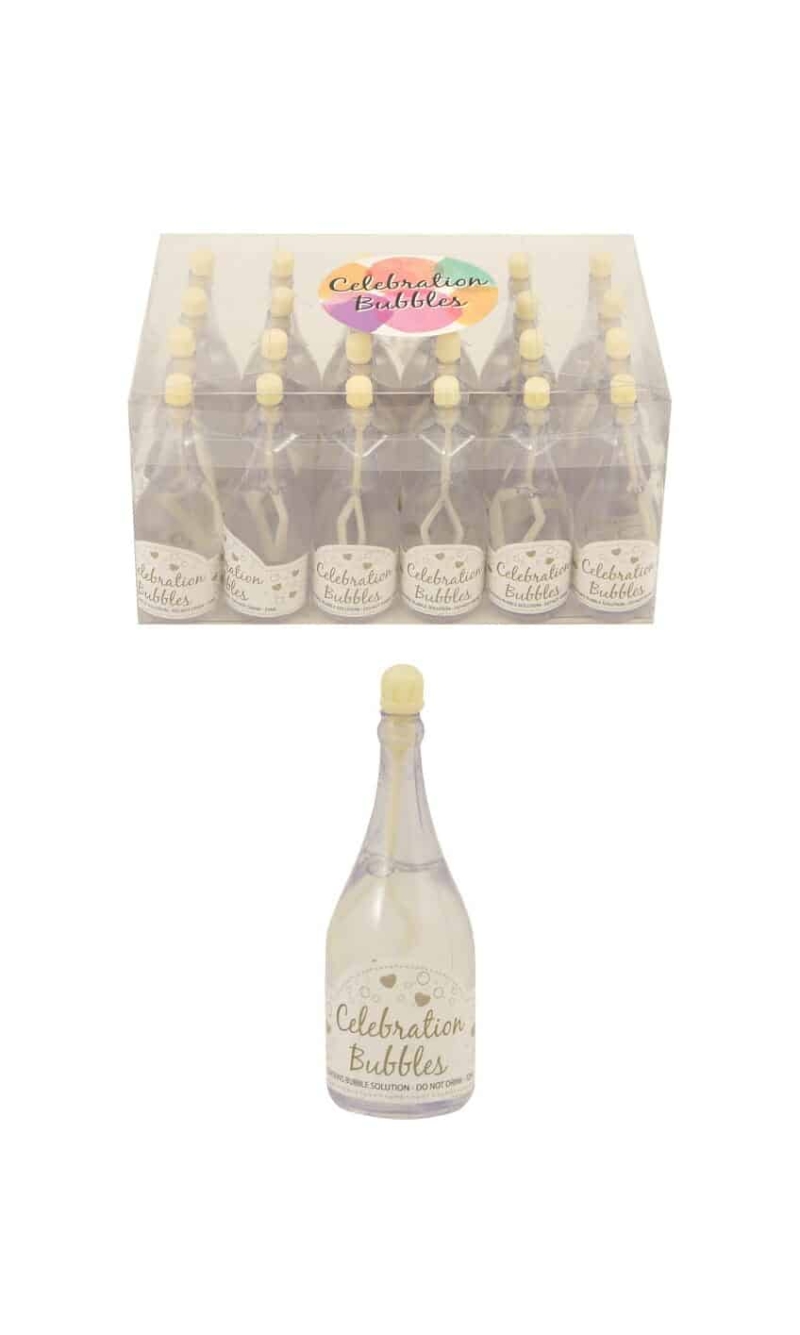 Bubble Bottle 32ml / 9cm Clear With Cream Wand - 1pk