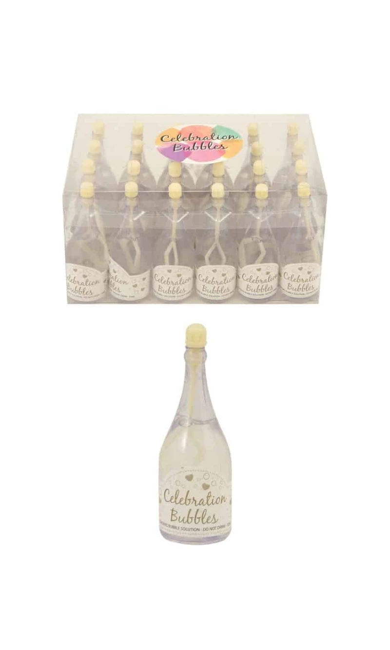 Bubble Bottle 32ml / 9cm Clear With Cream Wand - 1pk