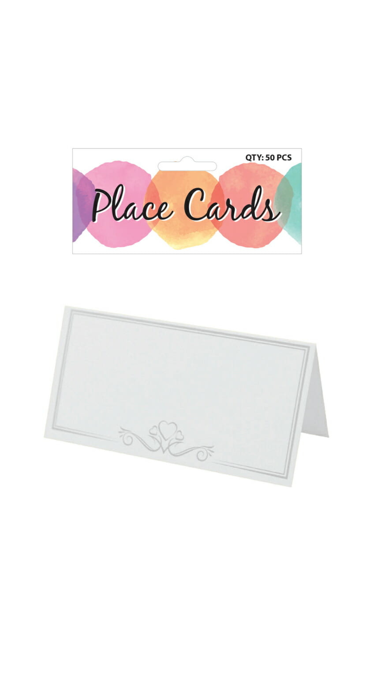 Place Cards White (9.6 x 4.8cm) - 50pk