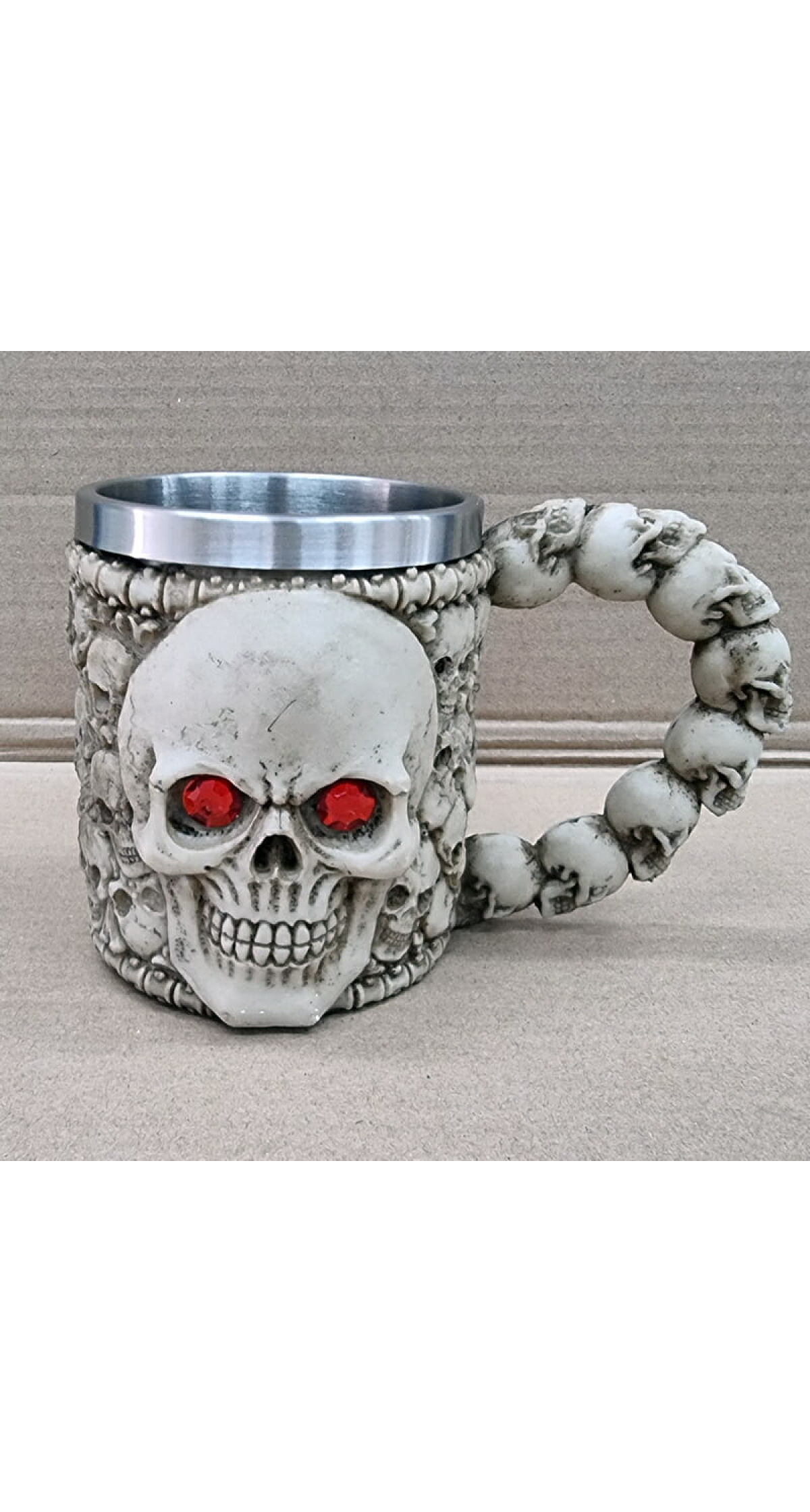 Halloween Skeleton Red Eyes Mug - 11cm x 15cm