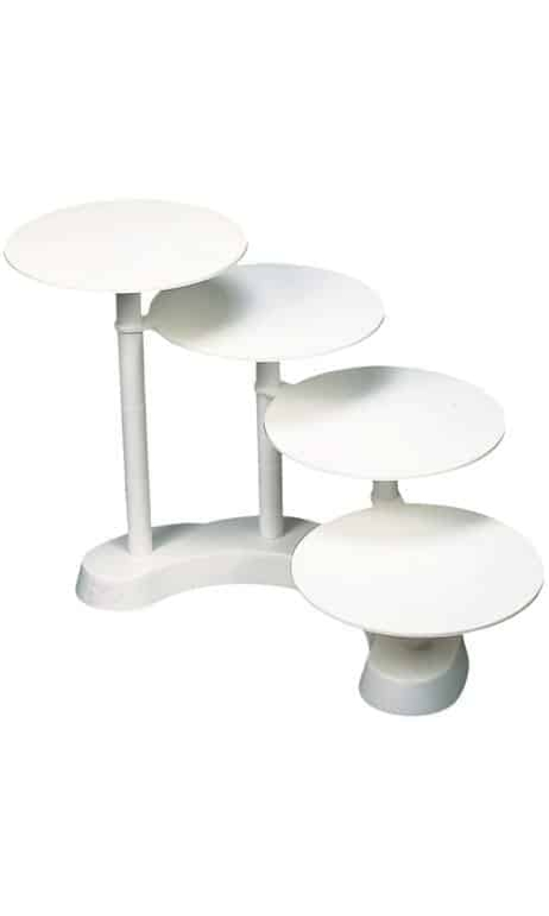 White Cake Stand With 4 Plates (Height 45cm)