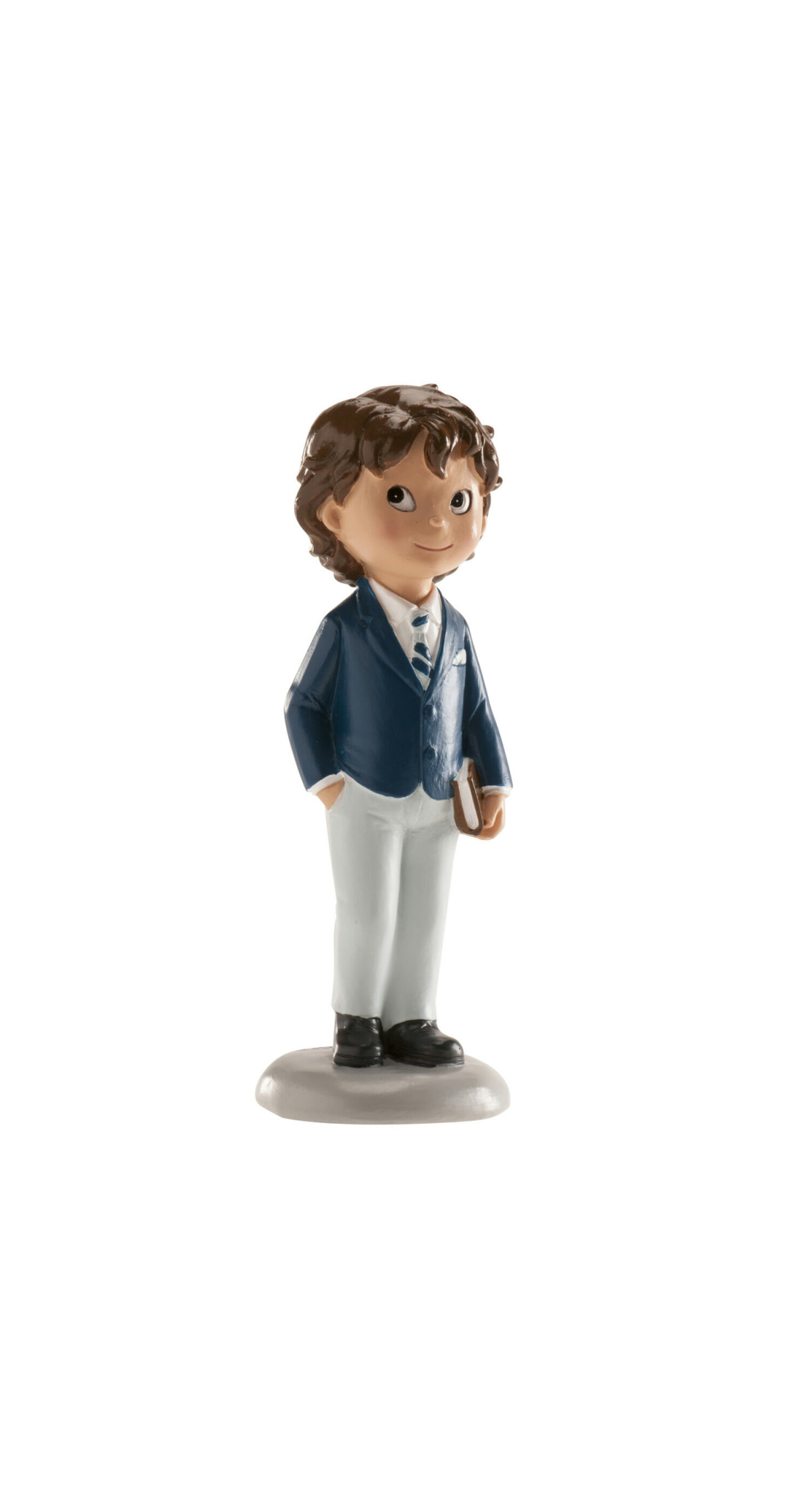 Communion Boy Cake Topper Blue Suit - 13cm
