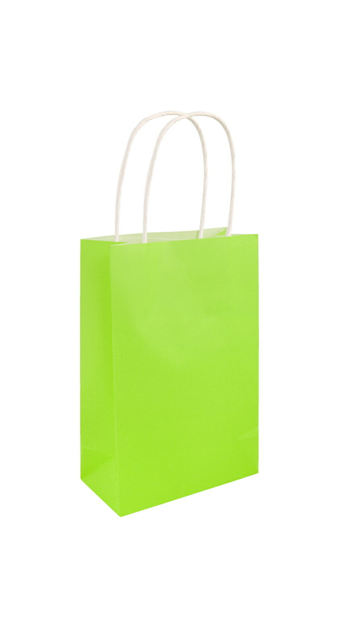 Party Paper Bag With Handles Neon Green - 14x21x7cm